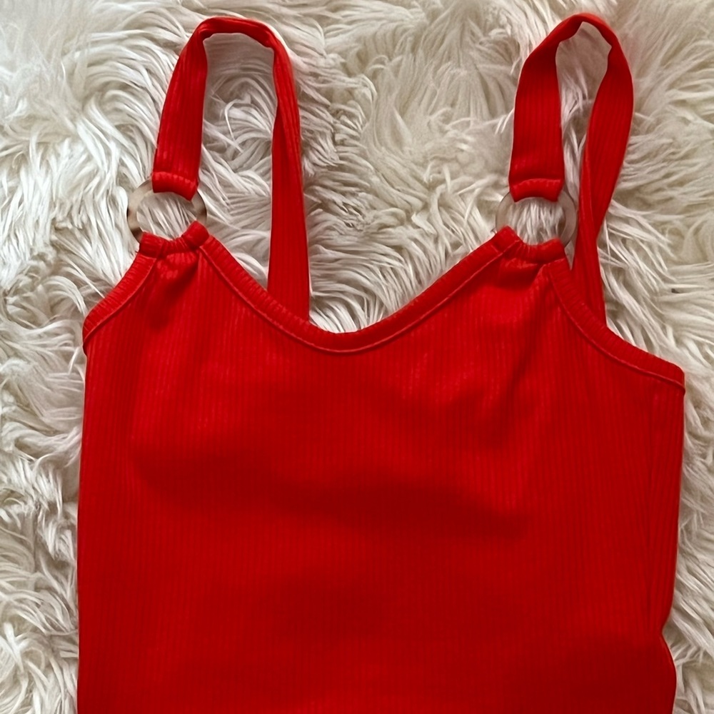 Red orange crop top